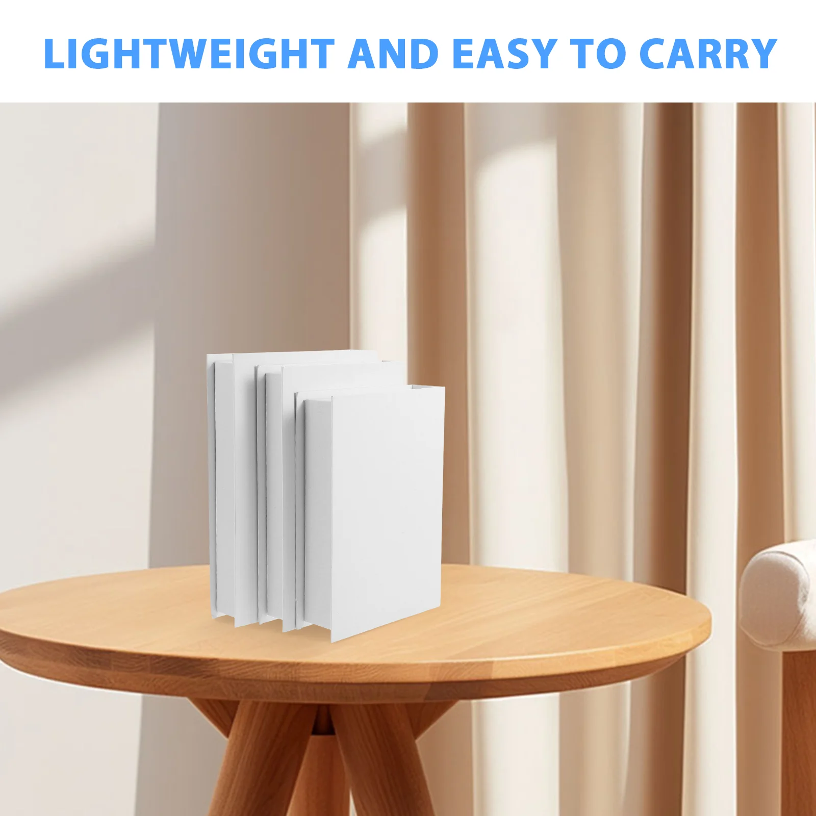 Estantería decorativa para libros, tablero gris para mesa de centro, color negro y, 3 uds.