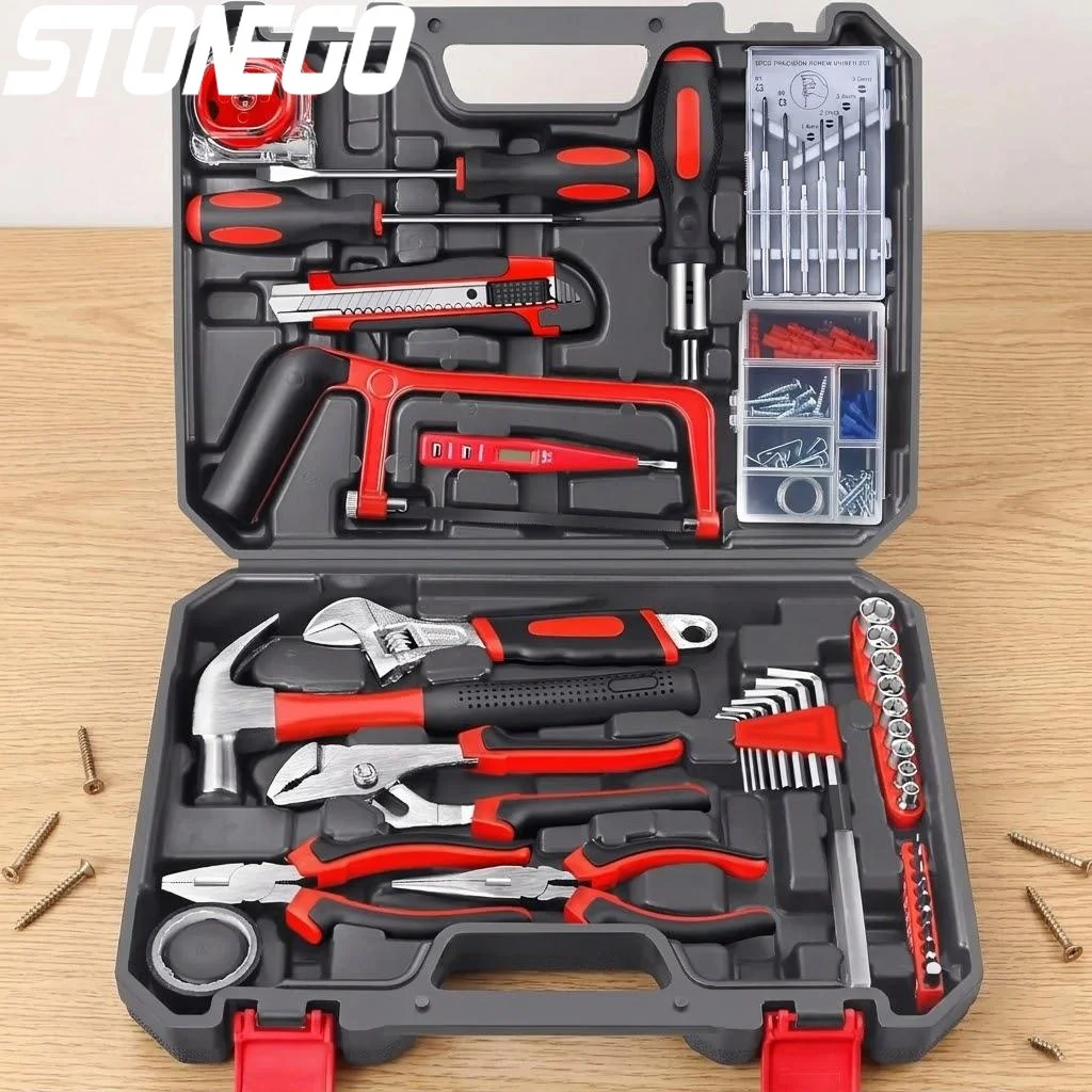 

Набор ручных инструментов для дома из 108 предметов: пила, отвертка, молоток, измерительная лента, гаечный ключ, плоскогубцы для ремонта дома