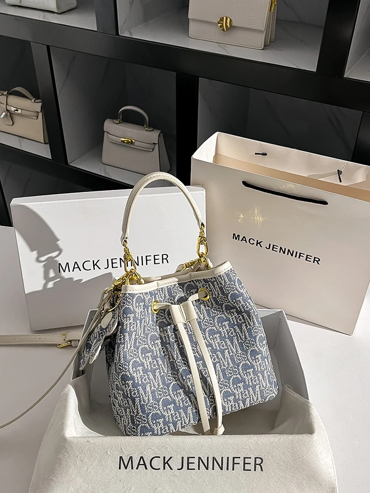 

Модная женская сумка-ведро с принтом, через плечо, на одно плечо, с завязками, повседневная, простая, элегантная сумка-тоут