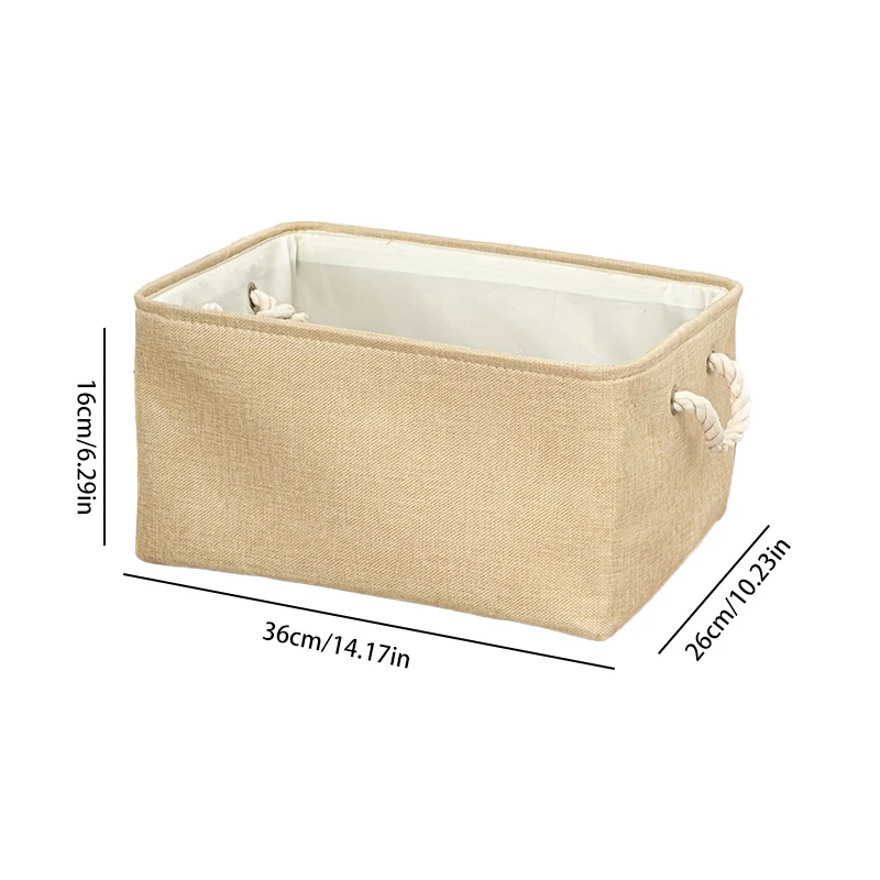 Storage Basket Fabric Storage Basket Foldable Canvas Storage Box With Handle For Storing Clothes Toys Towels Hats Home Organize