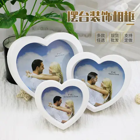 Korean Version 3 Love Plastic Picture Frame Pendulum Creative Pendant Multi-size Personality Heart-shaped Picture Frame