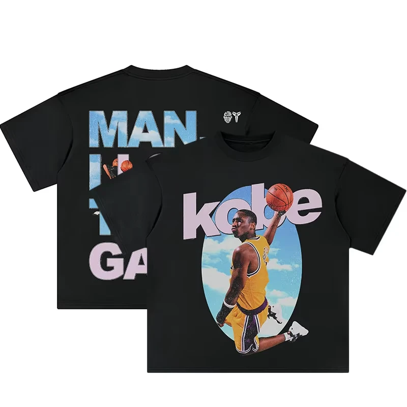 

Men Women Cotton Summer Short-sleeved Clothing Kobe Oversized Graphic Print Casual Round Neck Commemorative Shirt Short-sleeved
