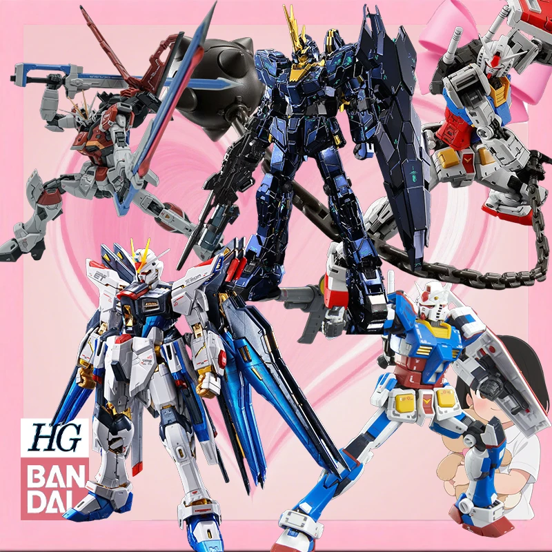 

Bandai Original RG Web Limited RX-78-2 Gundam Team Bright Anime Action Figure Assembly Model Toys Gifts For Children