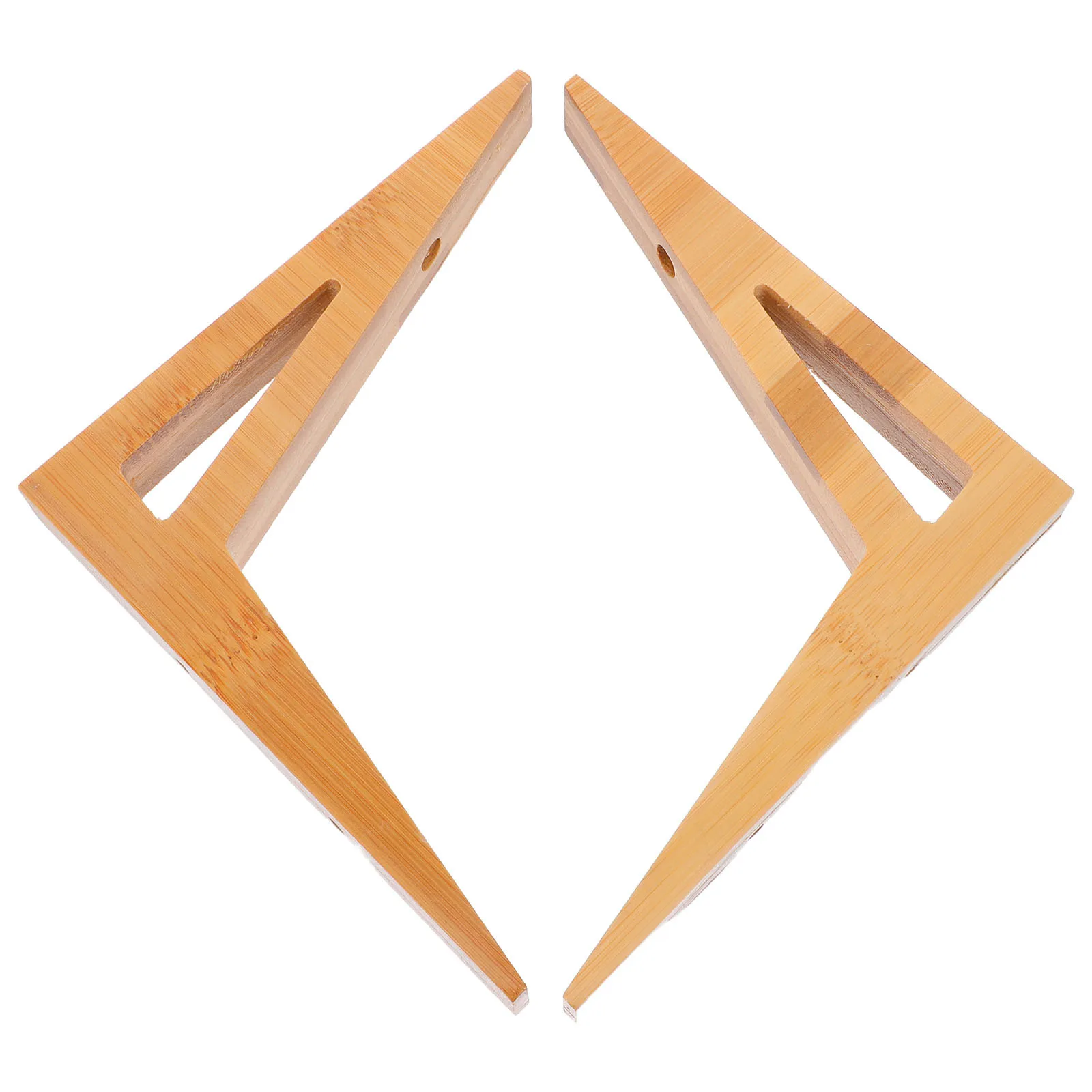 2Pcs Triangle Wooden Wall Brackets Shelf Support for Floating Shelves Living Room Bedroom Kitchen Office Space Organizer