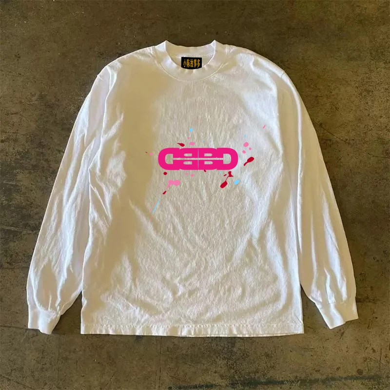 Heavyweight 310g Pure Cotton Long Sleeve T-Shirt Streetwear Versatile Retro American Style Men's Women's round Neck Top