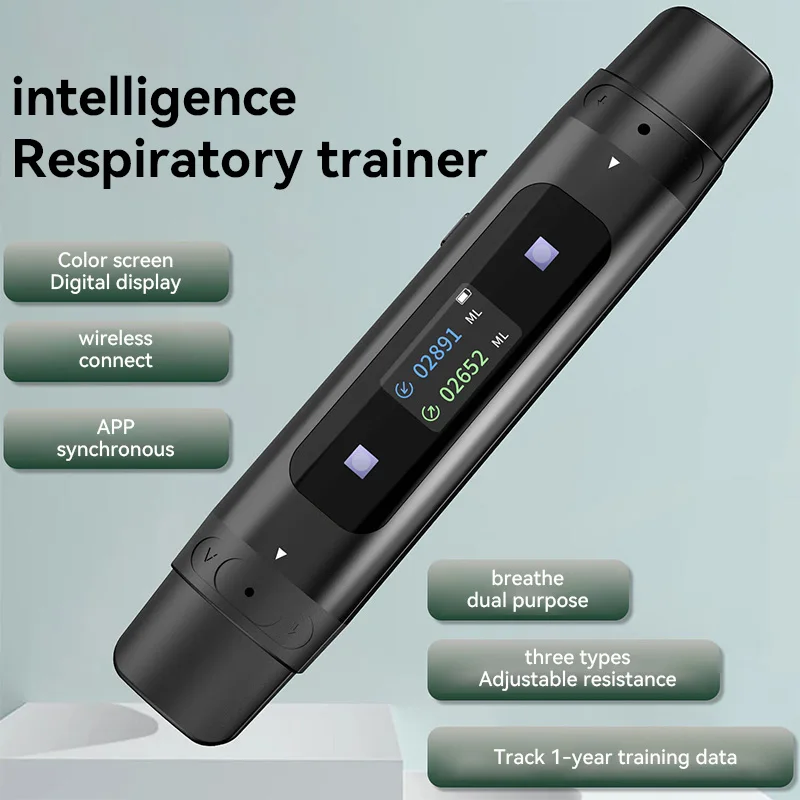 Portable Electronic Breathing Trainer Exhalation And Inhalation Training APP Synchronous Monitoring For Children And Adults