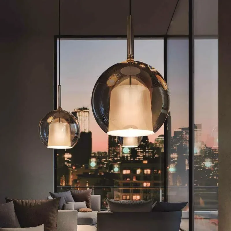 Italian Minimalist Glass LED Pendant Lighting,Interior Decorative Modern Hanging LED  Chandelier Dining Room Kitchen Island