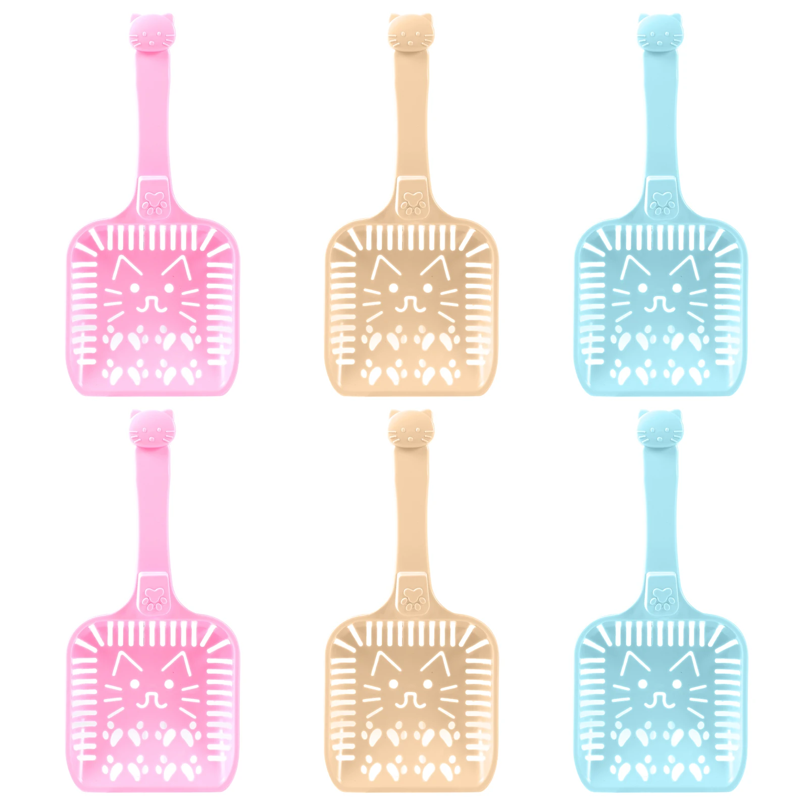 

6Pcs Plastic Pet Litter Shovel Cat Sand Scooper Large Capacity Scoop Easy Clean Design Non Stick Surface Pet Care Outdoor