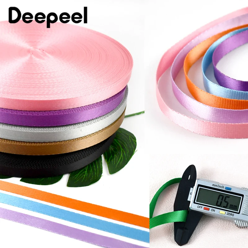 

45Meters 10mm Colorful Nylon Webbing Straps Handmade Work Card Band Clothing Pet Collar Decorative Ribbon DIY Sewing Accessories