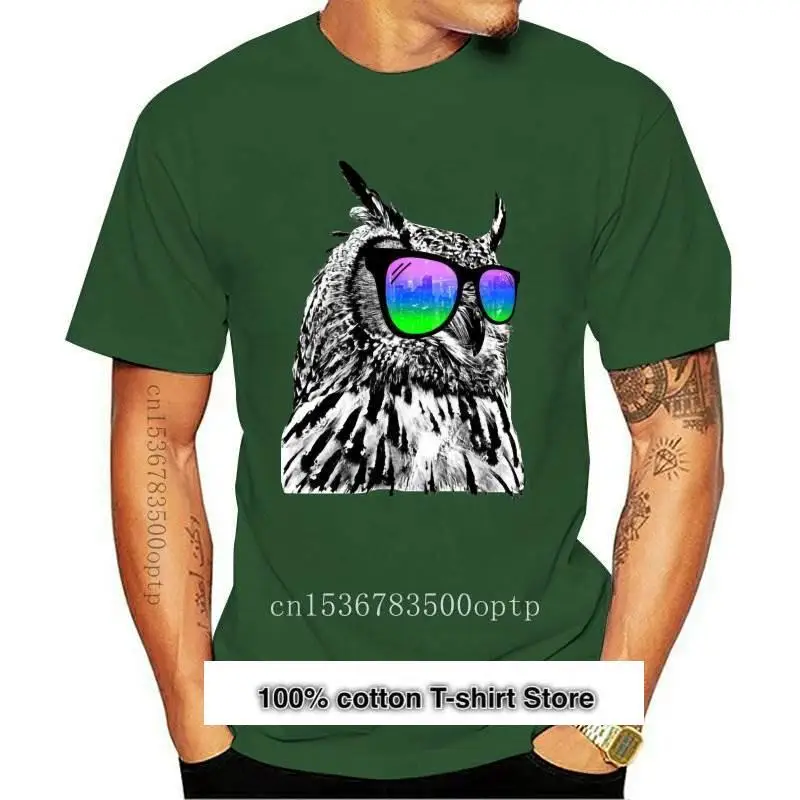 Camiseta personalizada de manga corta para hombre, camisa con estampado de búho con gafas, Hipster, básica, a la moda, nueva