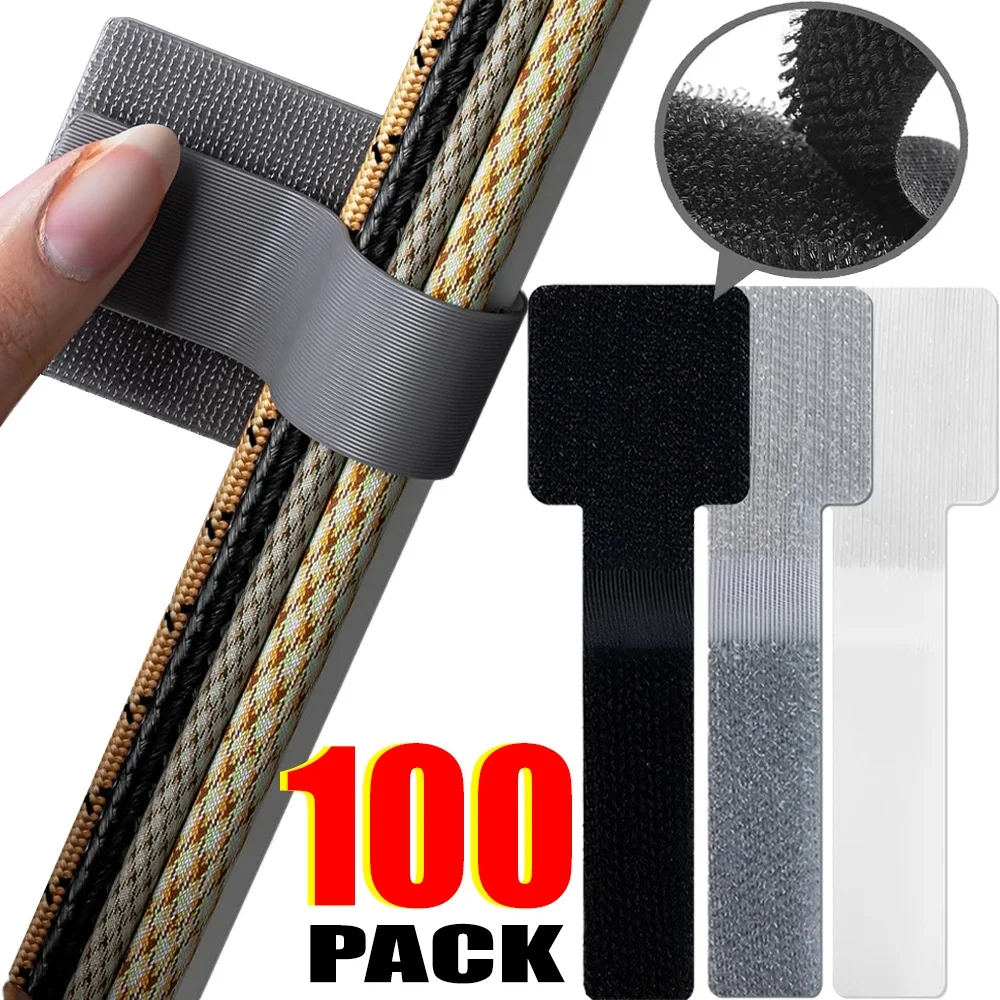 Reusable Self Adhesive Cable Ties Cable Organizer Cord Rope Desktop Portable Wire Management Adjustable Cord Protection Straps