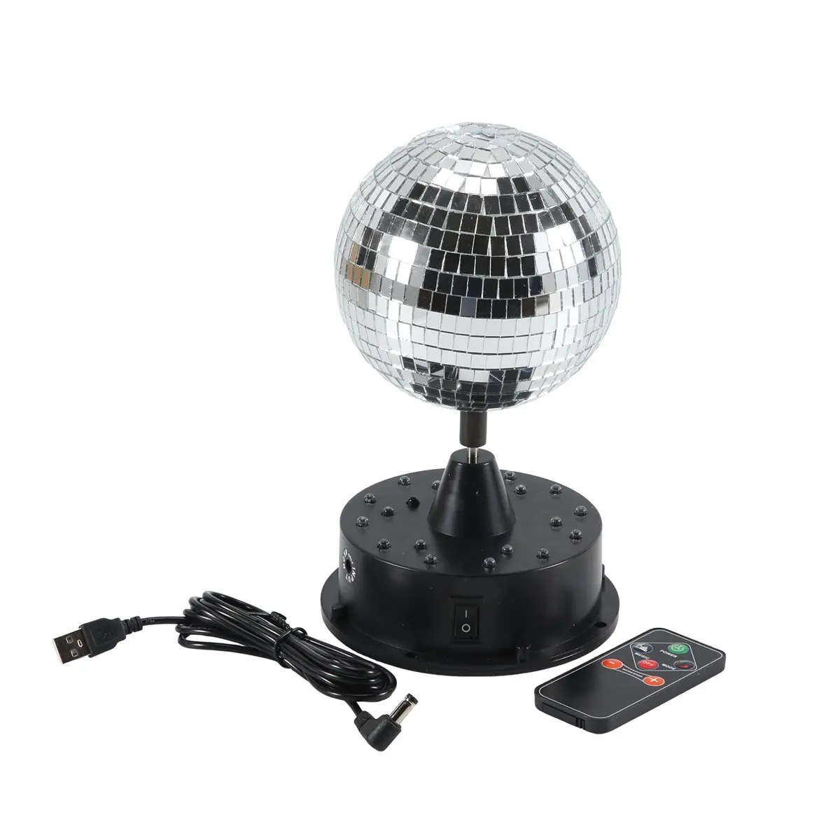 Fits for Rotating 5in Disco Ball Party Lights with Remote, 6-12RPM Adjustable Disco Ball,18 LEDs DJ Light,Hanging and Table 2 Us