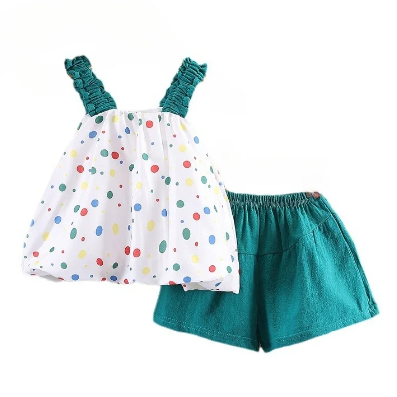 New Summer Baby Girls Clothes Children Cute Vest Shorts 2Pcs/Sets Toddler Clothing Infant Casual Cotton Costume Kids Tracksuits
