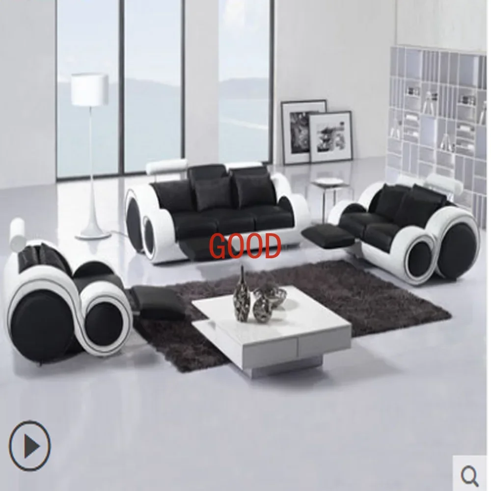 

Leather sofa, sitting room top layer, Sectional Sofa Leather Living Room Furniture Home Theater Seats 1+2+3