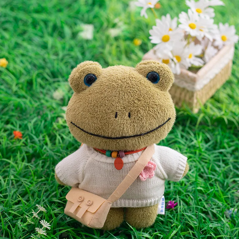 1PC 28cm Cartoon Kawaii Lalafanfan Cafe Smile Frog Plush Toy Stuffed Soft Green Frog Doll Animal Pillow Birthday Gift For Girl