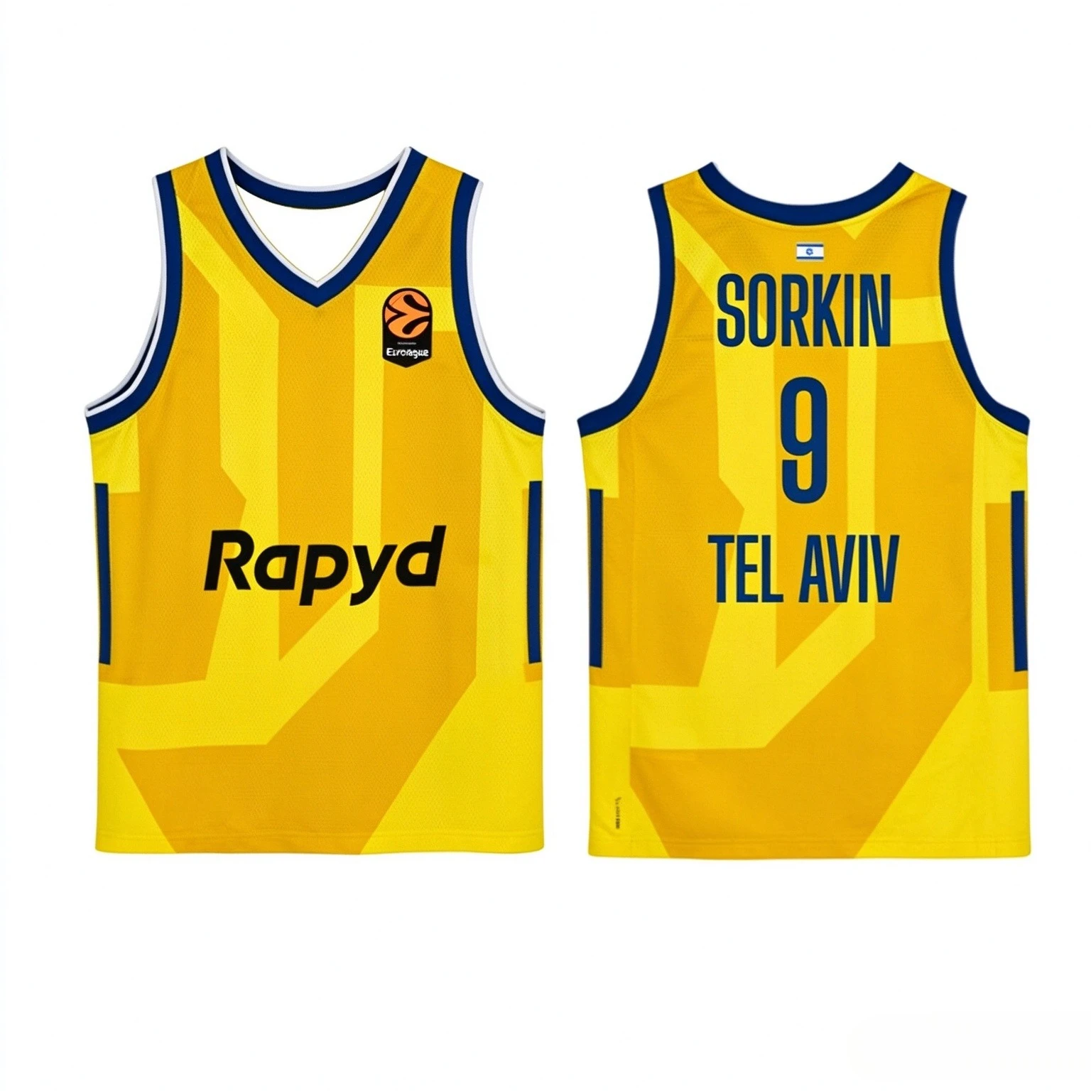 Maccabi Tel Aviv Madar #26 Theis #23 Basketball Jersey 26/27 Season Vest Tank Top Men Women Kids Israeli Training Uniform