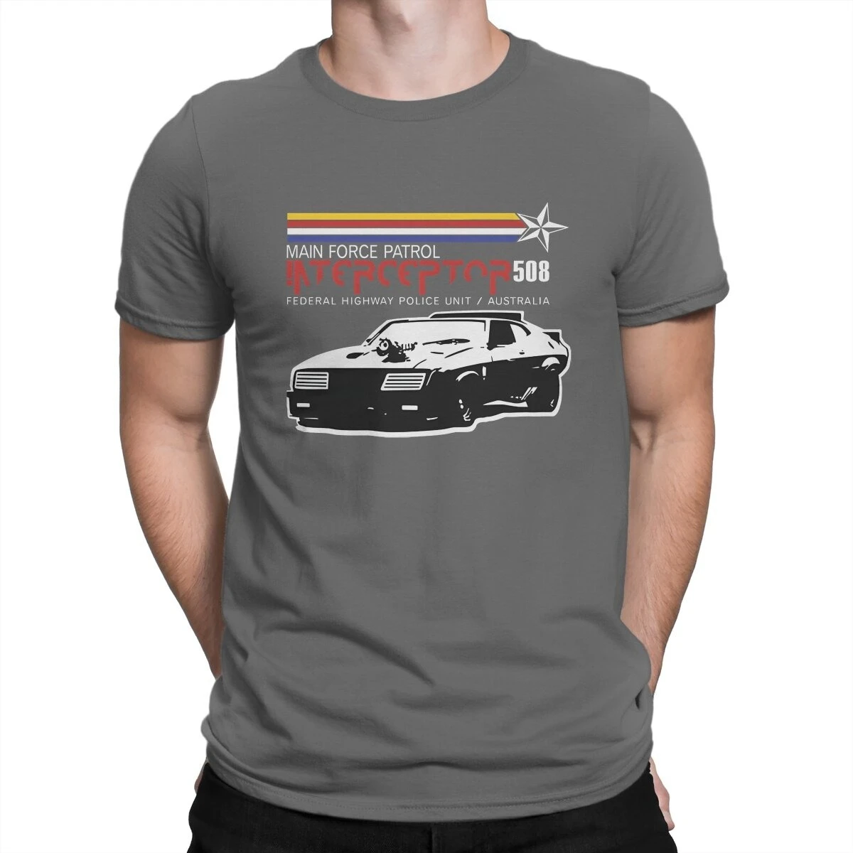 Interceptor 508 V2 Men T-shirt Mad Max Funny T Shirt Oversized Short Sleeve O-neck Cotton Tshirt Fashion Streetwear Tees
