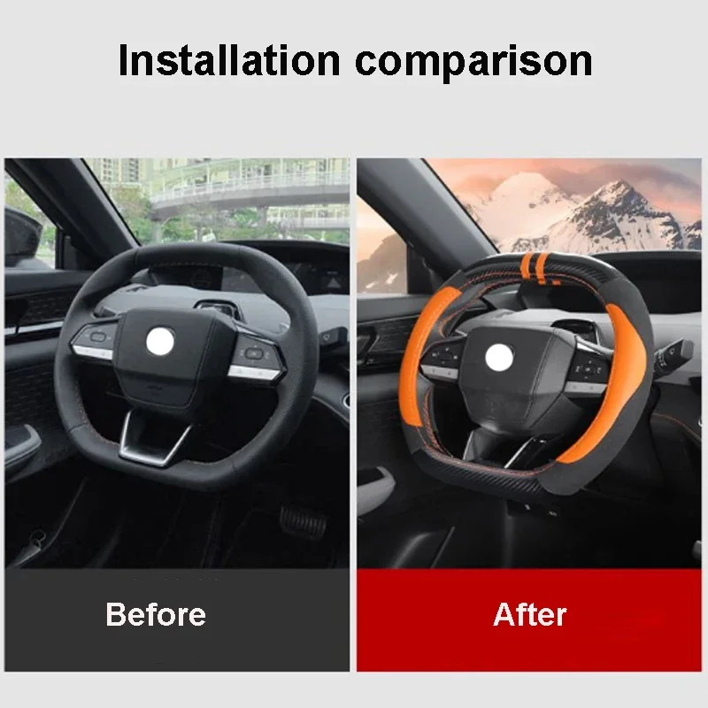 For Changan UNI-V UNI V 2022-2024 Accessories Car Steering Wheel Cover Mat Driving Rudder Control Handle Decorative Case