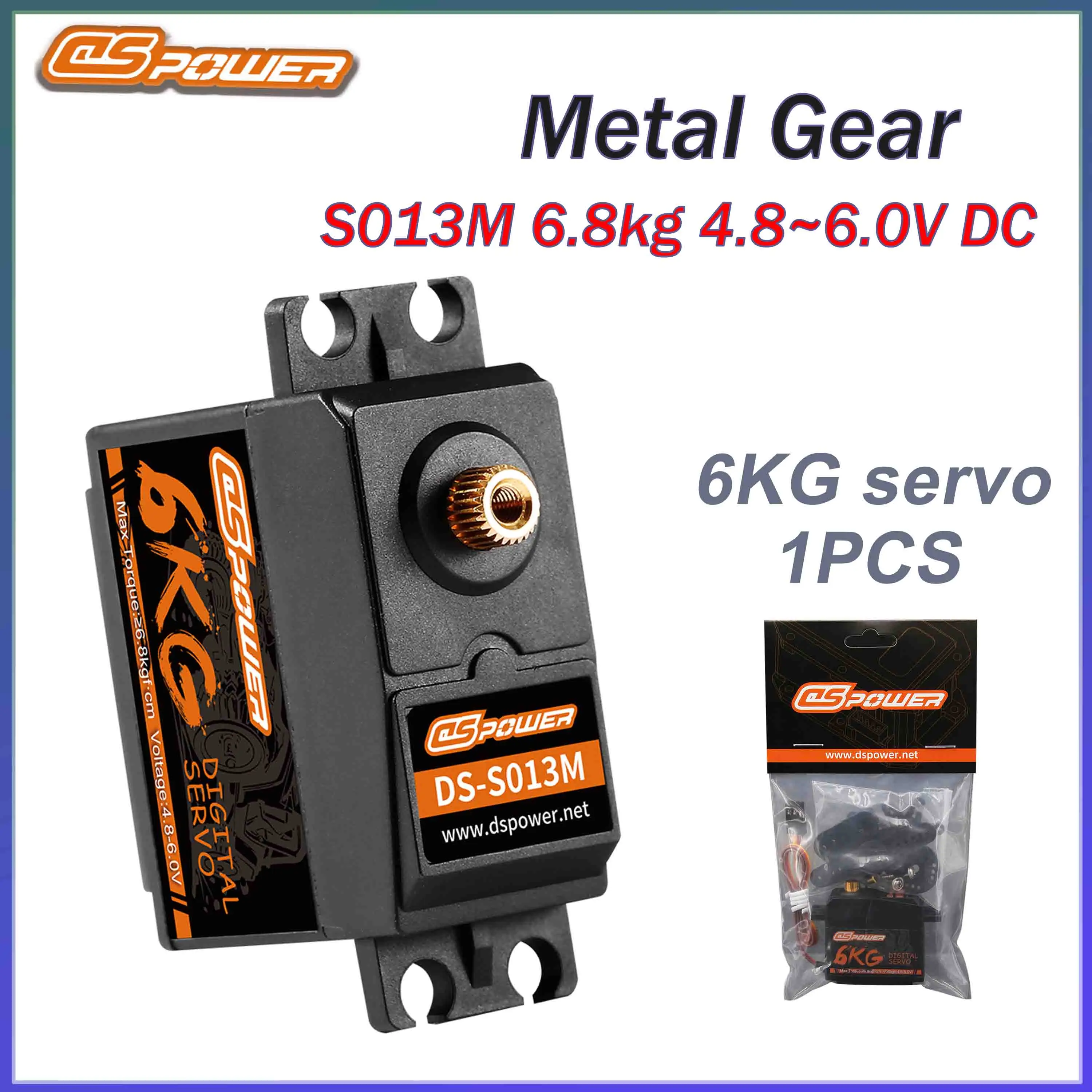 DSpower 6KG Digital Servo Metal Gear 6.8kg  4.8~6.0V DC for 1/10 RC Car Truck Crawler Helicopter Hsp Xlh Wltoys Toy Part