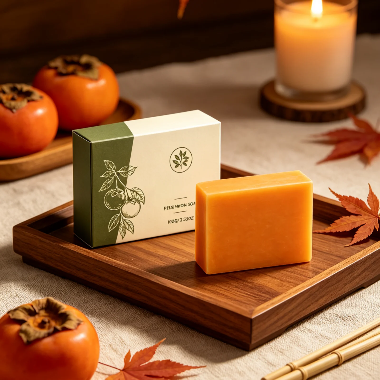Persimmon Soap Gentle Cleaning Long Lasting Moisturizing Deeply Nourishing Skin Friendly Delicate Fragrance Body Cleansing Soap