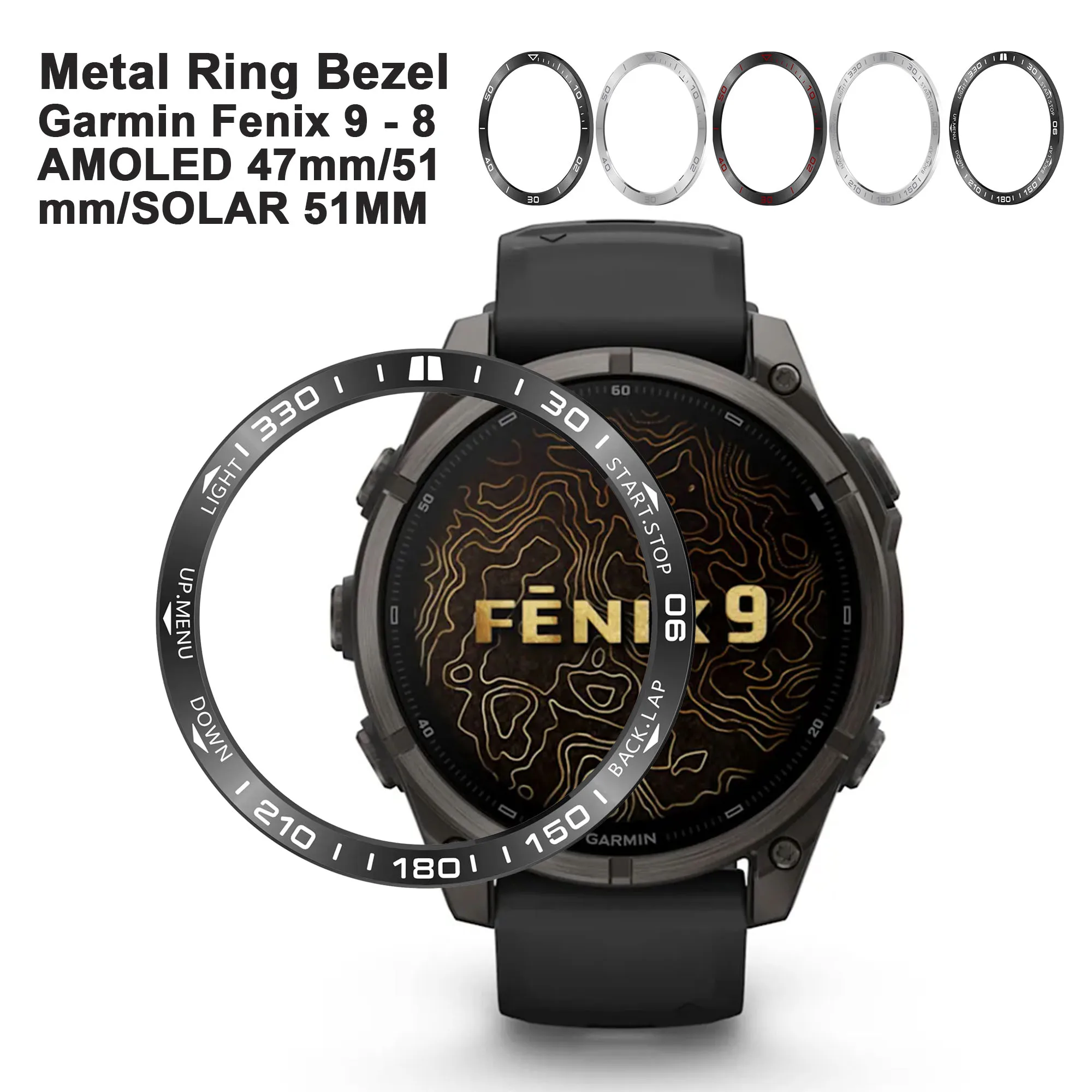 Metal Bezel Ring For Garmin Fenix 9 / 8 AMOLED 47mm 51mm Smart Watch Bumper Fenix 9/8 SOLAR 51mm Shell Frame Protective Ring