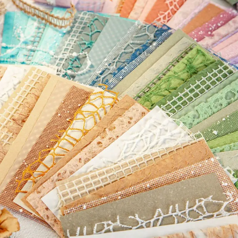 1pack/16pcs Romantic Hollow Mesh Decor Paper Set, Multipurpose DIY Underlay Paper for Photo Album Making Craft paper