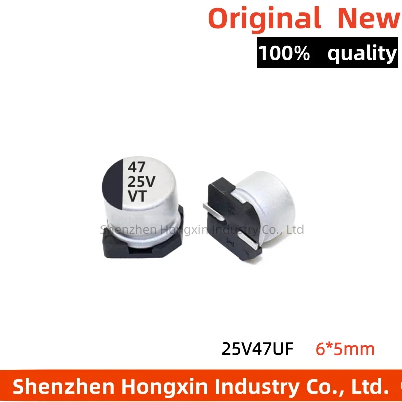 

100 pieces of SMD electrolytic capacitors 25V47UF 6 * 5mm SMD aluminum electrolytic capacitors 47UF/25V 6X5.4