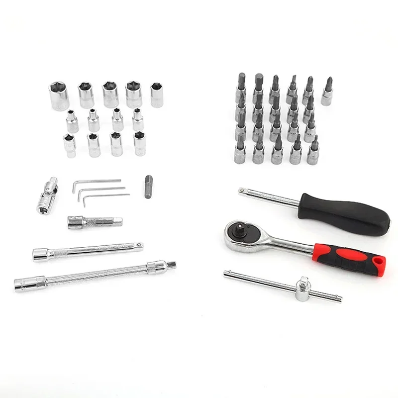 46pcs Car Repair Tool Kit Socket Set Car Repair Tool Ratchet Torque Wrench Combo Auto Repairing Tool Set Tool Box