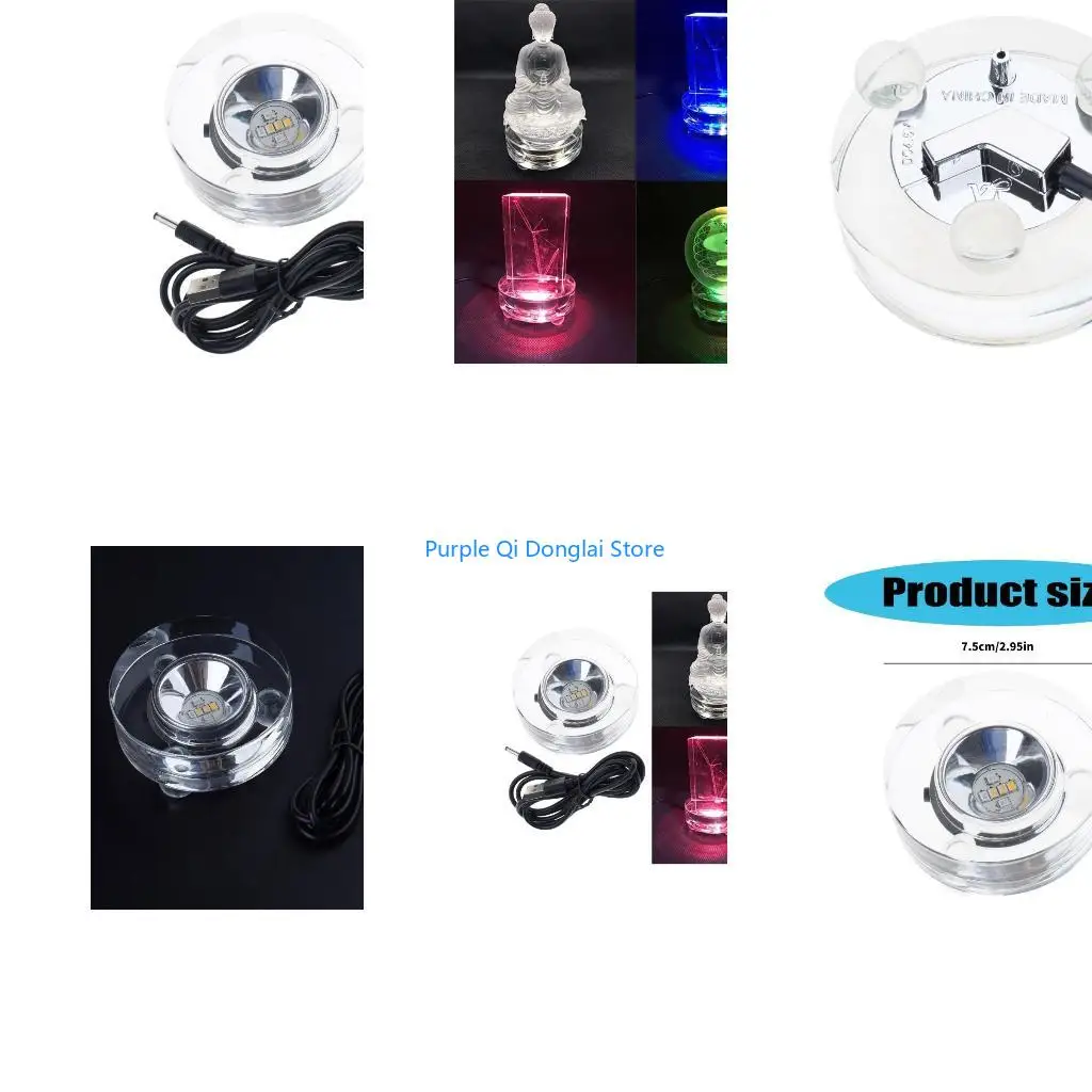 L21E Colorful Illuminated Base With Stable Rotation for Collectible Presentation