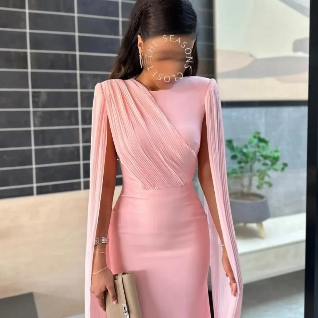 المرأة مخصصة الوردي منصات الكتف فساتين لحضور الحفلات الموسيقية شال زائدة شبكة النسيج حورية البحر vestidos de festa