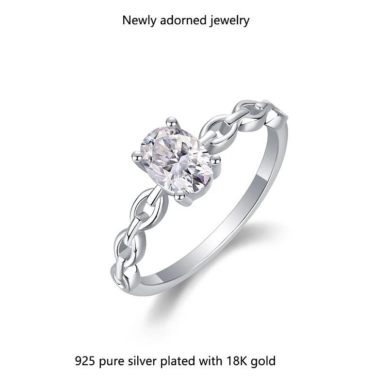 

S925 sterling silver moissanite ring for women, does not fade, minimalist, unique, high-end, elegant, versatile, suitable for th