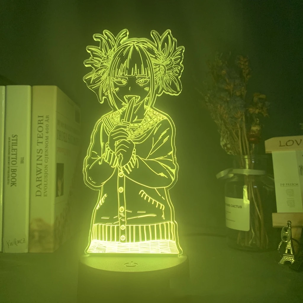 Anime My Hero Academia Shoto Todoroki Face Design Led Night Light Lamp for Kids Child Boys Bedroom Decor Acrylic Table Lamp Gift