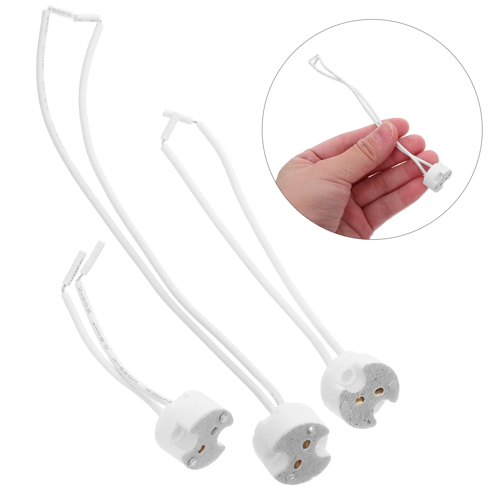 

30Pcs Ceramic Light Socket Lamp Holder Silicone Wire Adapter Bulb Socket for Home Event Festival Lighting Accessories