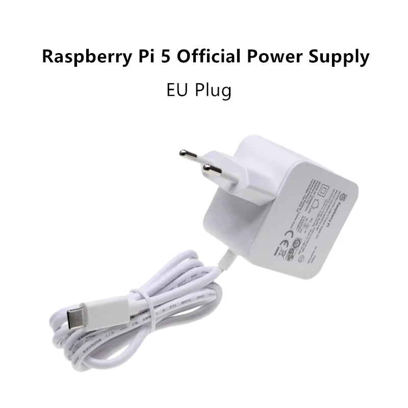 Official Power Supply Pi5 US PLUG/ UK PLUG/ EU PLUG for Raspberry Pi 5 Control Board