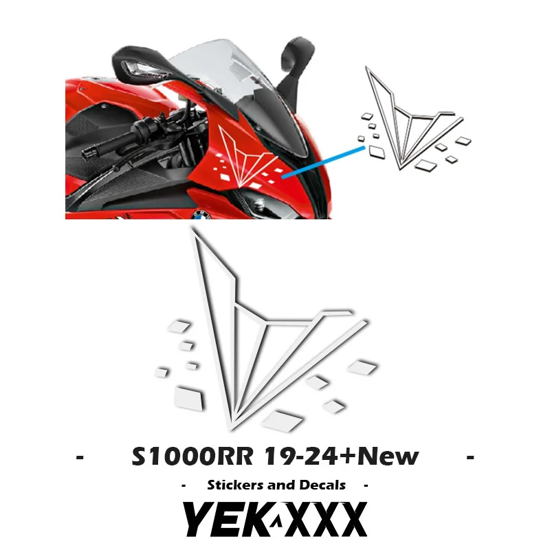 For BMW S1000RR 2019-2024 New Sticker on The Right Side of Fairing Shell, Head Shell Hollow Sticker Decal 19 20 21 22 23 24