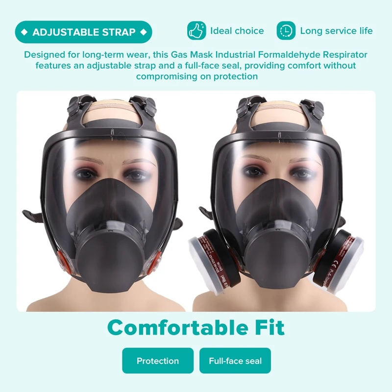 Gas Mask Full Face Mask Protective Mask Formaldehyde Filter Protective Mask 6800 Chemical Decoration