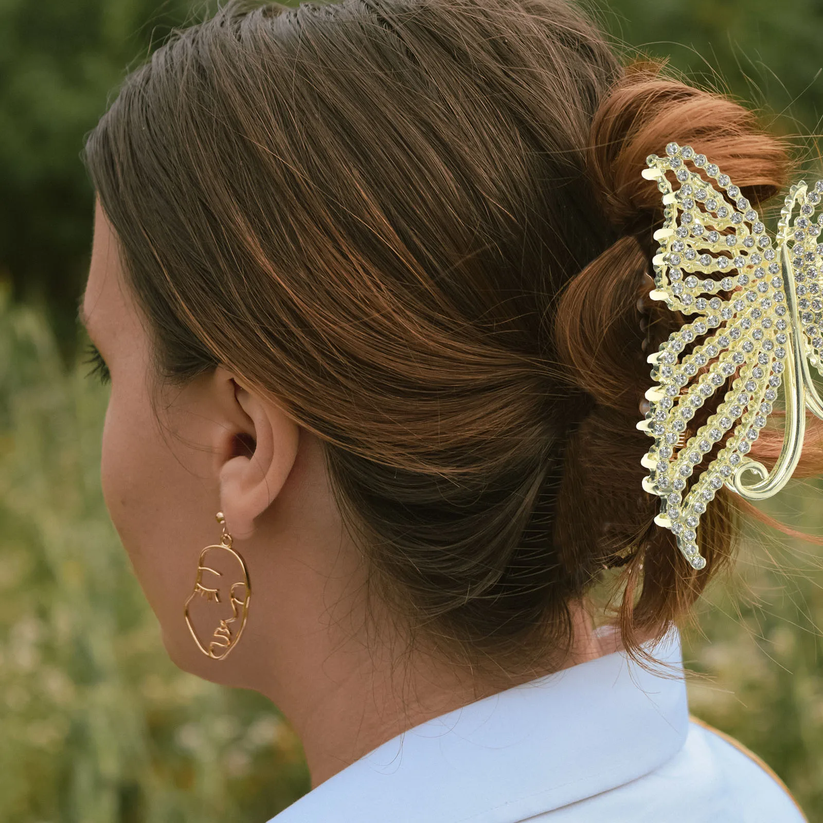 

2 Pcs Butterfly Hair Clips Elegant Claw Clips for Women Non Thick Dense Hair Accessories Styling Tools Party Banquet