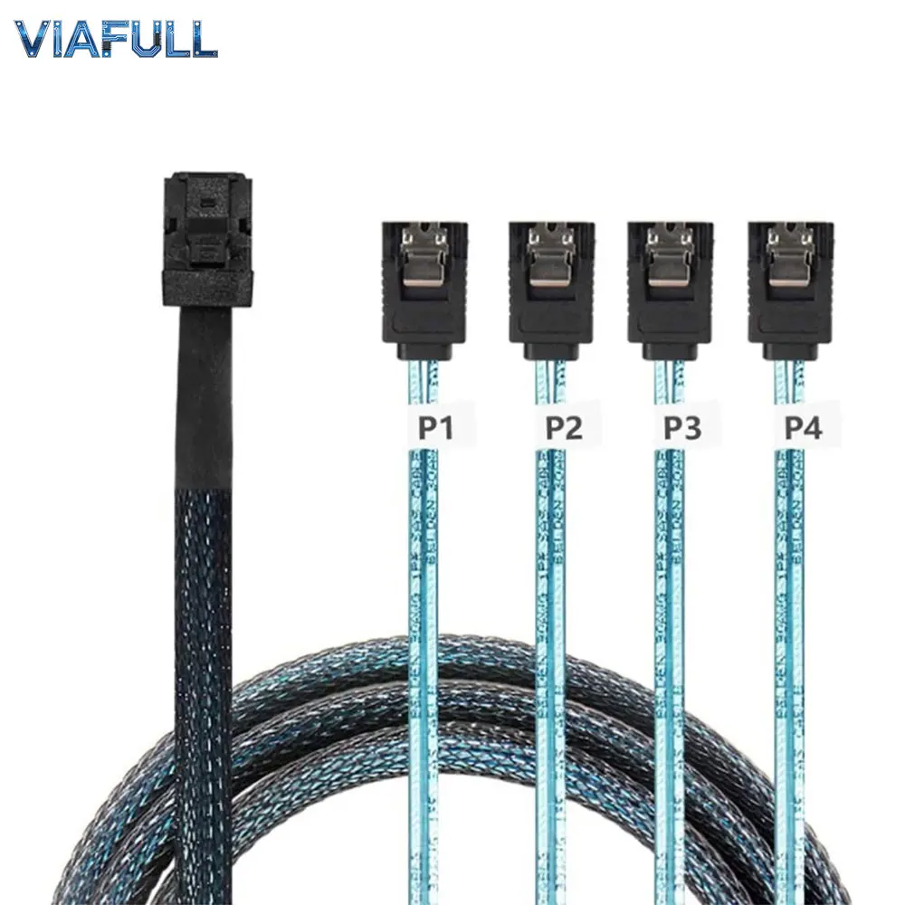 MINI SAS HD 8643 to 4x SATA 7Pin Female Cable – 12Gbps Internal High Speed Server Adapter, 30AWG, Welded Molded, 0.5M/1M