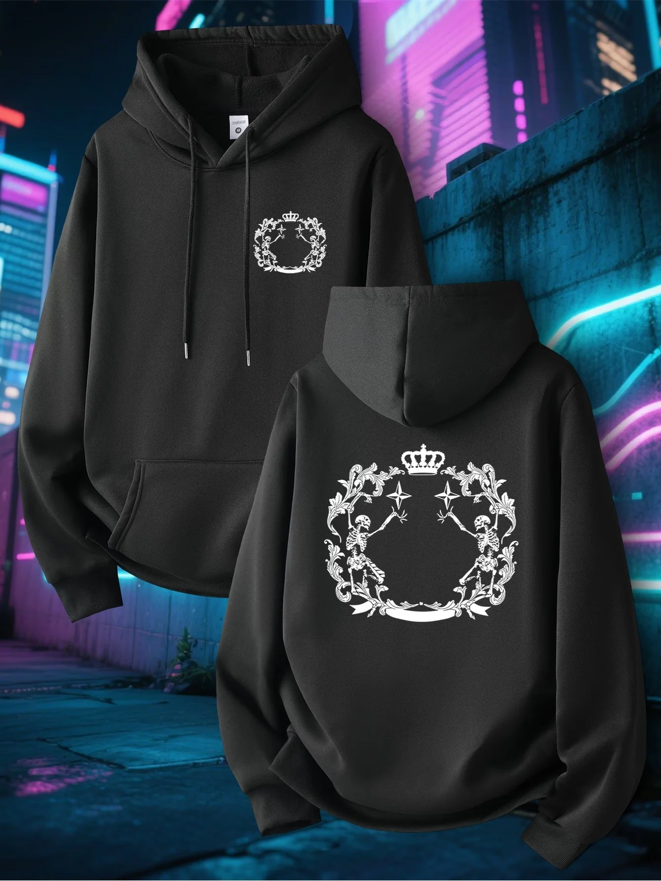 Autumn/Winter Fashion Men's Hooded Sweatshirt Creative Prints Comfortable Casual Versatile Trendy High Street Retro Streetwear