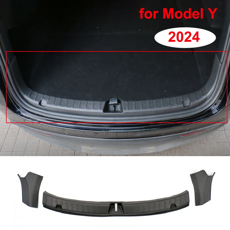 

Защитная накладка на порог багажника для Tesla Model Y 2024, защита на задний грузовой порог, бампер, коврик из ТПЭ, аксессуары для защиты от царапин