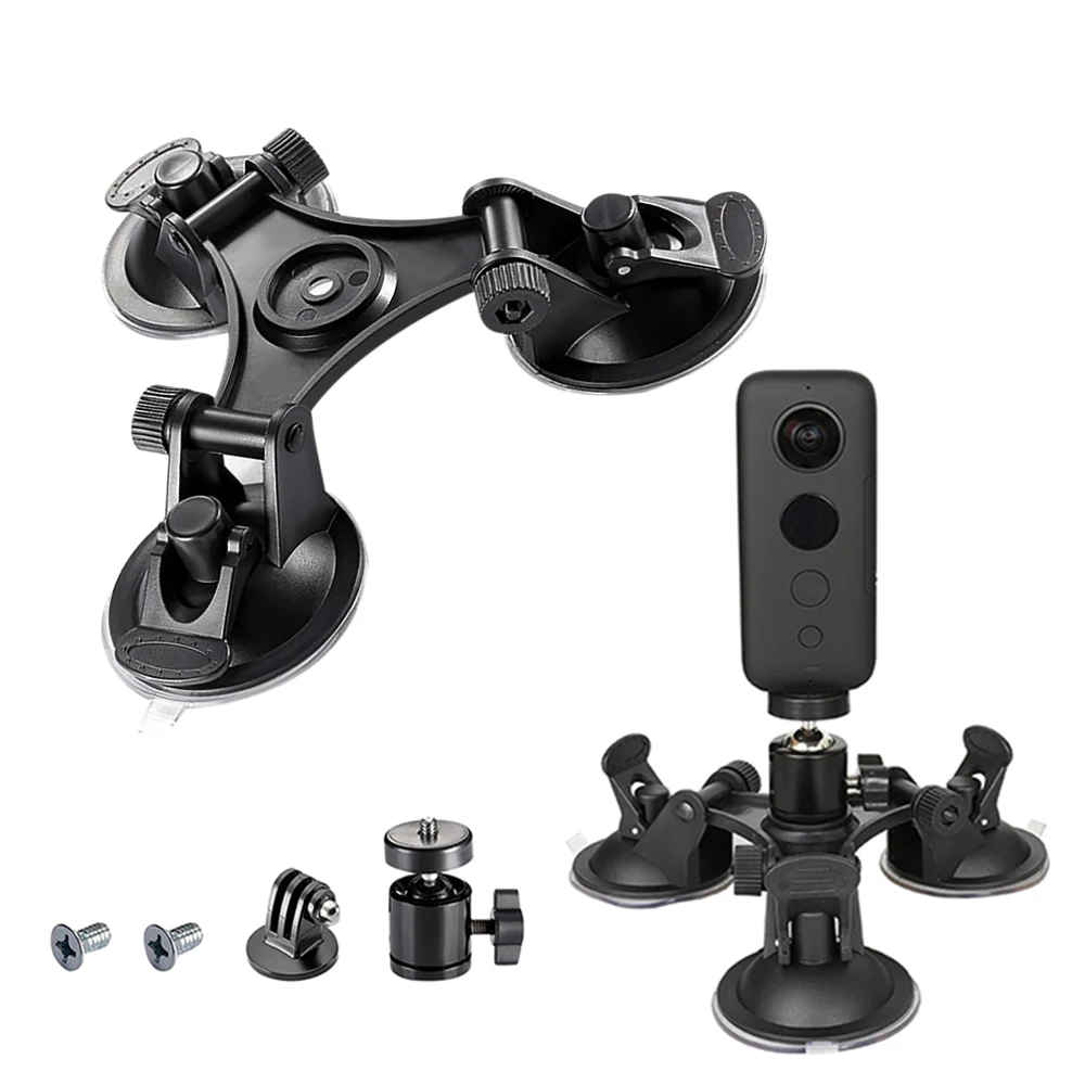 Cjsm-9C19 supporto per vetro a ventosa per auto con testa a sfera per Gopro Hero 11 Insta360 X3 One X2 accessorio per montaggio su finestra a ventosa per fotocamera