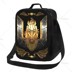 Saint Seiya Pegasus Bronze Portable Lunch Box Anime Cooler Thermal Food Lunch Bag with Pocket for Men Kids School Picnic Trip