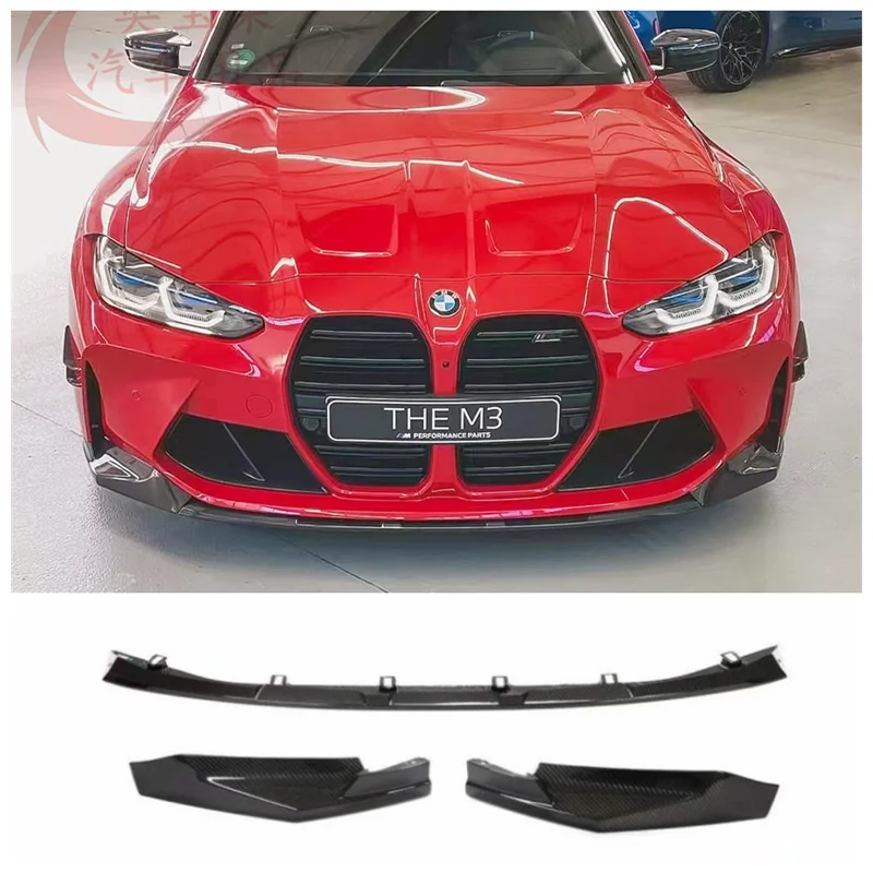 

Fits For BMW M3 M4 G80 G82 2019-2022 High Quality Carbon Fiber Bumper Front Bumper Lip Splitter Diffuser Lip Spoiler