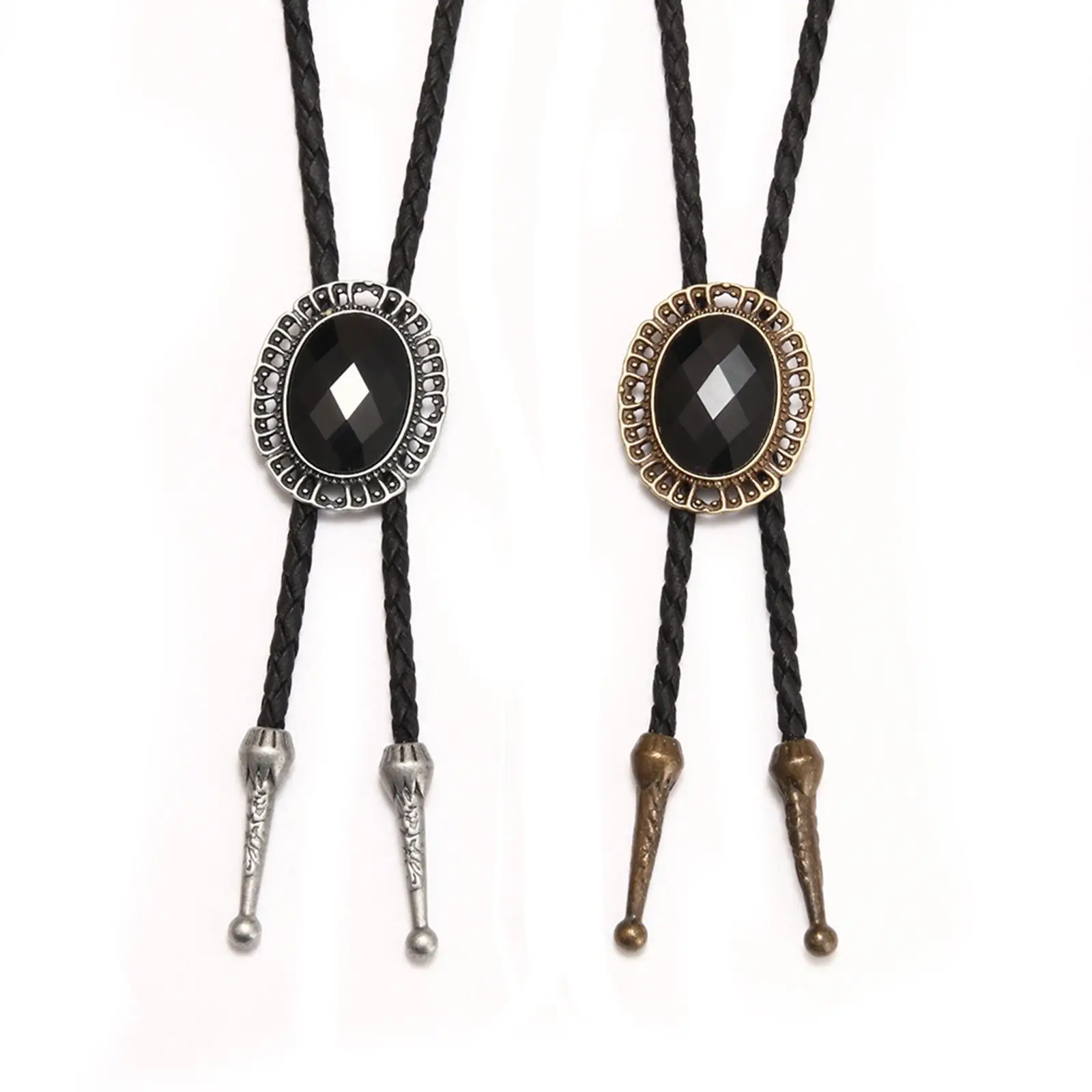 Bolo Tie Alloy Pendant Fashion Oval Necktie for Holidays Party Birthday Gift