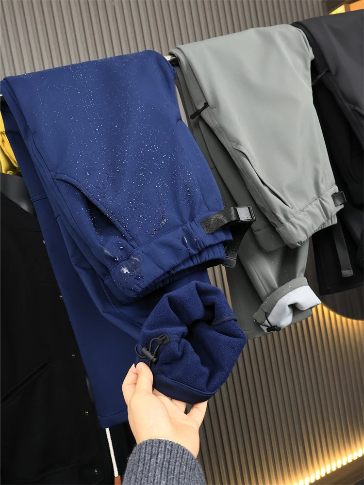 

Thiened Fce Outdoor Soft ell мужские повседневные брюки теплые модные зимние длинные брюки Ci Sle однотонные брюки для отдыха