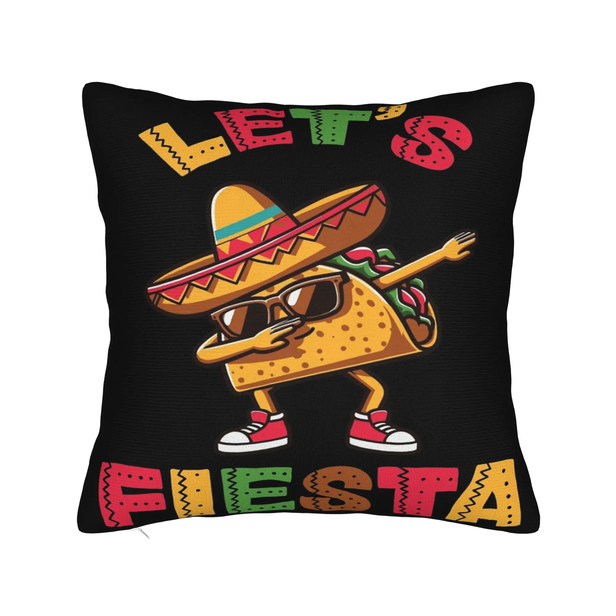 Decorative Pillow Covers Let's Fiesta Cinco De Mayo  Stuff Home  Throw Pillow Case Cover Square Multi Size