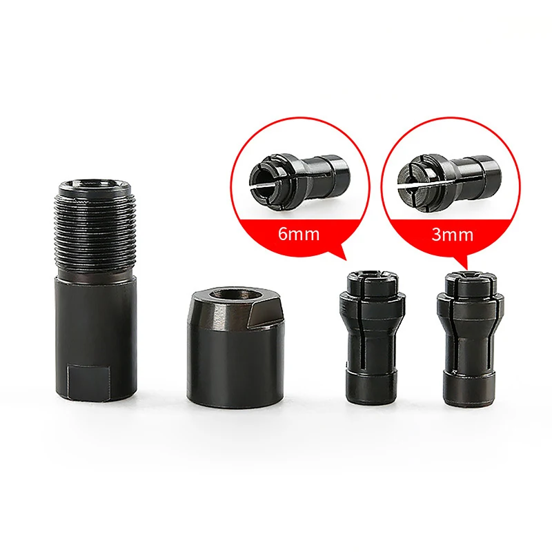 Universal Angle Grinder Modified 6/3mm Adapter To Straight Grinder Chuck For 100-type Angle Grinder M10 Thread Grinding Cutter