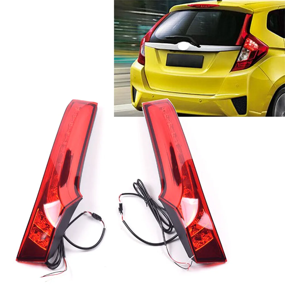 2PCS LED Rear Windshield Side Pillar Tail Brake Lights Taillight For Honda Fit 2015 2016 2017 2018 Auto Car Accessories