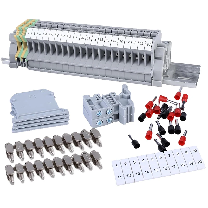 Комплект клеммных колодок на DIN-рейку, Клеммная колодка UK 2,5, направляющая для автоматических проектов, гаражей, проектов «сделай сам»