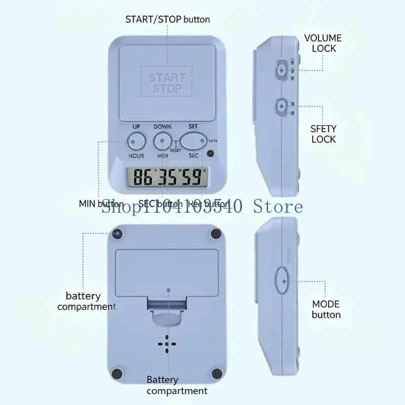 02DC High Visible LCD Displays Timer Upgrades for Cooking Exercise & Laboratory Use